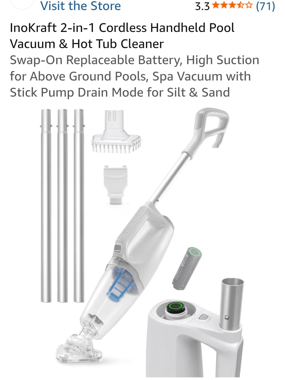 Cordless White Handheld Stick Vacuum Cleaner - Lightweight Multipurpose - Picture 2 of 6
